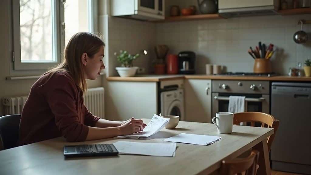 Calcul d’une aide au logement à la table de la cuisine