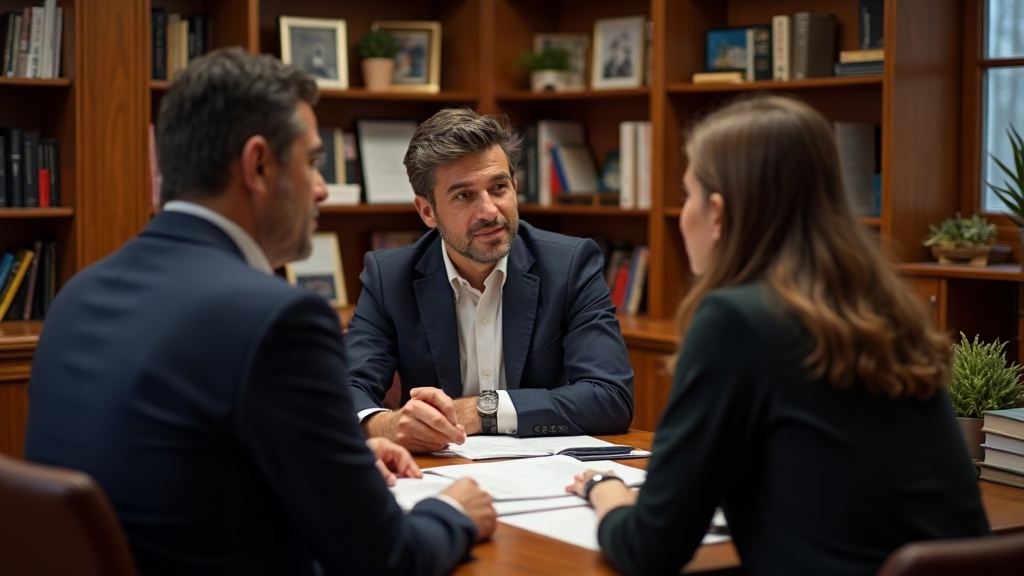 Rendez-vous de conseil dans une étude de notaire
