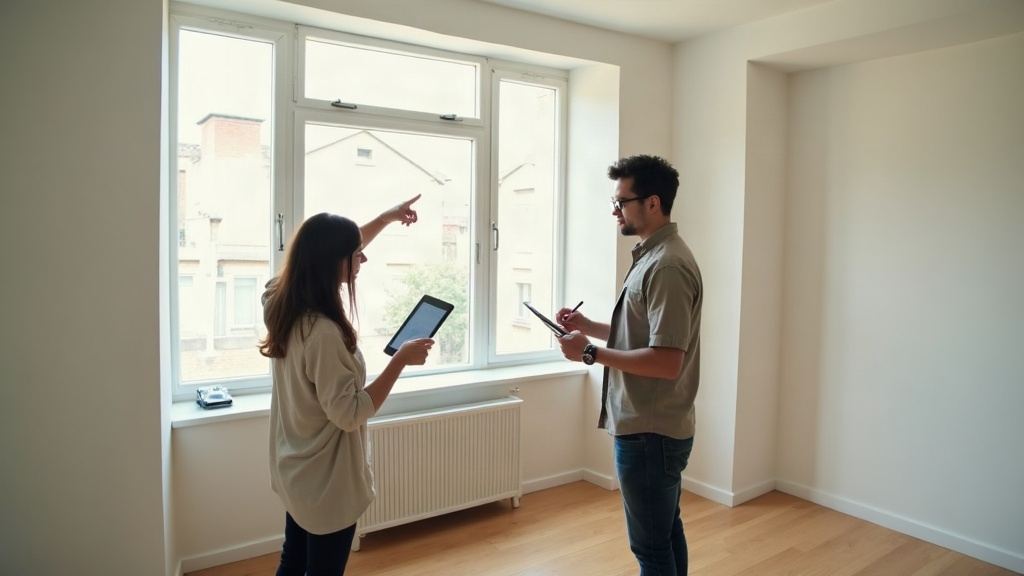 État des lieux de sortie dans un appartement vide