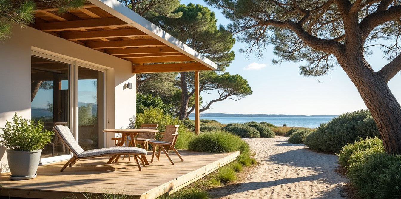 Maison de vacances en bois sous les pins près du Bassin
