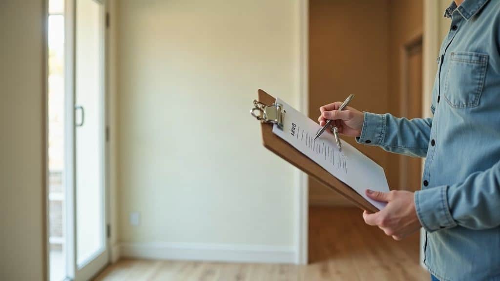 État des lieux de sortie dans un appartement vide