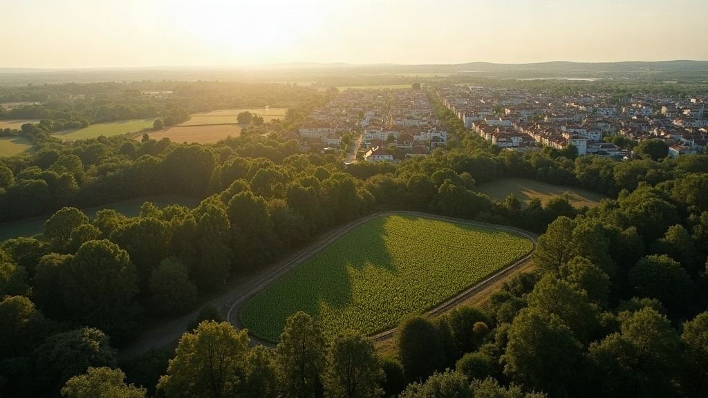 Vue aérienne de la périphérie bordelaise entre ville, pins et vignes
